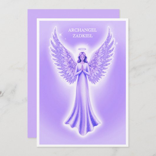 アーチャンエルザッキエルパープルとホワイトクリスマス シーズンカード (正面/裏面)