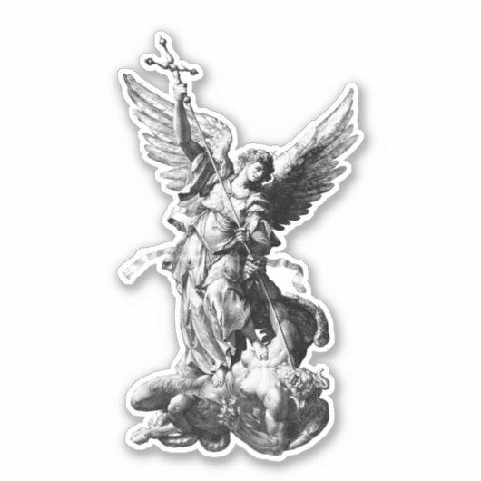 アーチャンエルファイティングルシファーヴィンテージアートステッカー シール (正面)