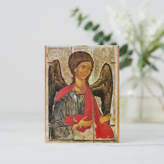 アーチャンエルミカエル正統ビザンチンのアイコン ポストカード (スタンド正面)