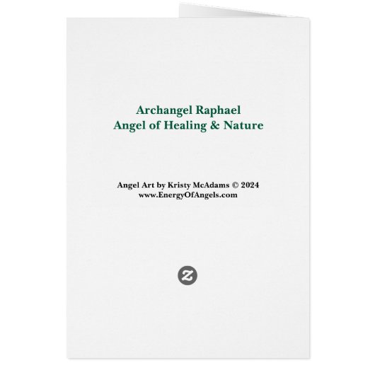 アーチャンエルラファエルアンジェルヒーリングアートグリーティングカード (裏面)
