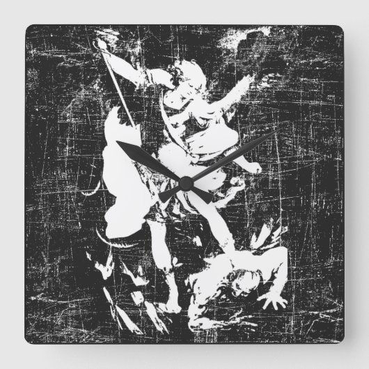 アーチャンゲルマイケルツートーン  スクエア壁時計 (正面)