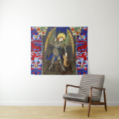 アーチャンゲル聖マイケルとデビル、レッドドラゴンズ タペストリー (インサイチュ(横))