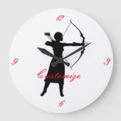 アーチャーシルエットThunder_Cove (メス) ラージ壁時計 (正面)