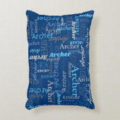 アーチャーパーソナライズされたの名前の色合い（青と灰色） アクセントクッション (正面(垂直))