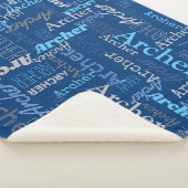 アーチャーパーソナライズされたの名前の色合い（青と灰色） シェルパブランケット (3/4)