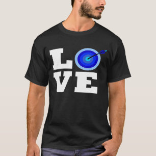 アーチャーボウハンタースポーツマンのためのブルーアーチェリーラブ Tシャツ