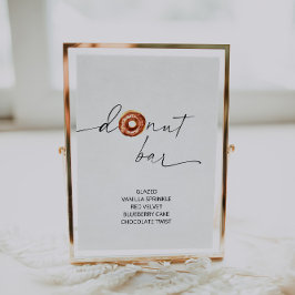 アーチャーミニマリストドーナツバー標識 ポスター