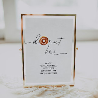 アーチャーミニマリストドーナツバー標識 ポスター