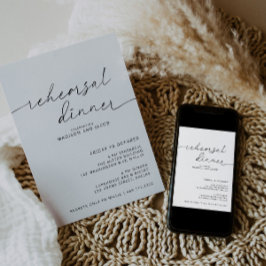 アーチャーミニマリストリハーサルディナー招待状 招待状