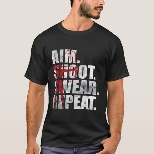 アーチャー 狩猟 狙い 射撃 誓い リピート アーチェリー Tシャツ (正面)