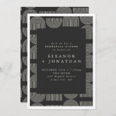 アーチライエレガントン白黒リハーサルディナー 招待状 (正面/裏面)