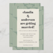 アーチライモダンンアート | Sage Greenカップルのシャワー 招待状 (正面/裏面)