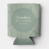 アーチラインモダンアートセージ緑ベビーシャワーカスタム 缶クーラー (正面)
