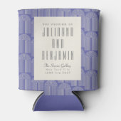 アーチラインモダンアートペリウィンクルカスタムウェディング 缶クーラー (正面)