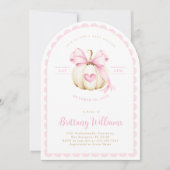 アーチリトルカボチャガールベビーシャワー招待状 招待状 (正面)