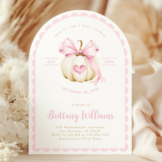 アーチリトルカボチャガールベビーシャワー招待状 招待状