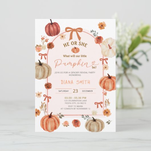 アーチリボン弓リトルカボキンジェンダーの表示 招待状 (スタンド正面)