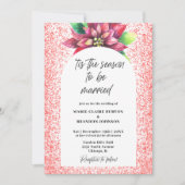 アーチレッドポインセティアフラットクリスマ結婚ス 招待状 (正面)