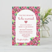 アーチレッドポインセティアフラットクリスマ結婚ス 招待状 (スタンド正面)