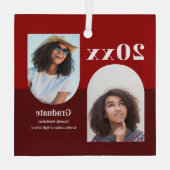 アーチレッド写真卒業 ガラスオーナメント (裏面)