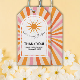 アーチレトロここ来ザソンベイビーシャワー ギフトタグ