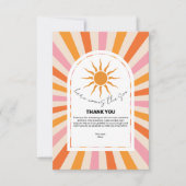 アーチレトロここ来ザソンベイビーシャワー サンキューカード (正面)