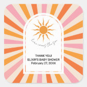 アーチレトロここ来ザソンベイビーシャワー スクエアシール (正面)