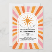 アーチレトロここ来ザソンベイビーシャワー 招待状 (正面)