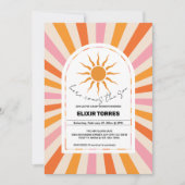 アーチレトロここ来ザソンベイビーシャワー 招待状 (正面)