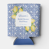 アーチレモン青タイルブライダルシャワープールパーティー 缶クーラー (正面)