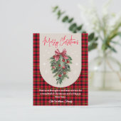 アーチヴィンテージ松の赤い水牛のプレイクリスマス ポストカード (スタンド正面)