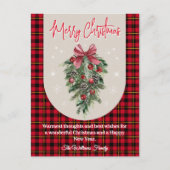 アーチヴィンテージ松の赤い水牛のプレイクリスマス ポストカード (正面)