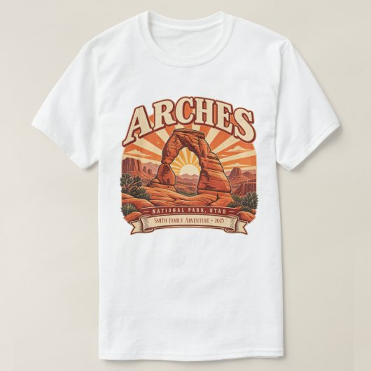 アーチーズ国立公園 ユタ州 記念 Tシャツ (デザイン正面)