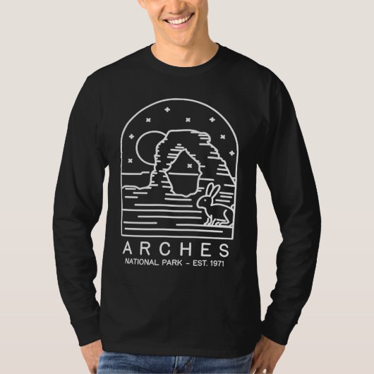 アーチーズ国立公園 1929 1971 モアブ ユタ州 Tシャツ (正面)