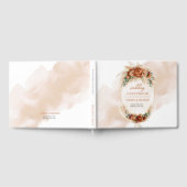 アーチ人気があるテラコッタ深い赤フローラユーカリ ゲストブック (全面)