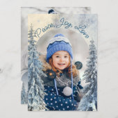 アーチ付きモミの木と雪2フォトクリスマス シーズンカード (正面/裏面)