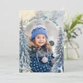 アーチ付きモミの木と雪2フォトクリスマス シーズンカード (スタンド正面)