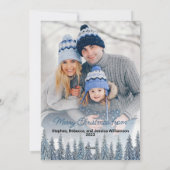アーチ付きモミの木と雪2フォトクリスマス シーズンカード (裏面)