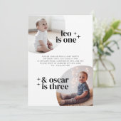 アーチ付き共同男子誕生日招待状 招待状 (スタンド正面)