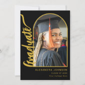 アーチ写真のモダン卒業 案内状 (正面)