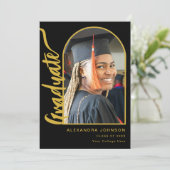 アーチ写真のモダン卒業 案内状 (スタンド正面)