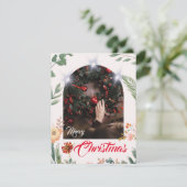 アーチ写真エレガントタイポグラフィメリークリスマス シーズンカード (スタンド正面)