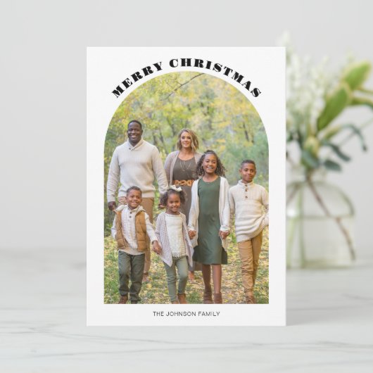 アーチ写真クリスマス フラットホリデーカード シーズンカード (スタンド正面)