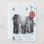 アーチ写真スキーのハッピーホリデーカード 招待状 (正面)