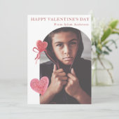 アーチ写真ピンクハートロリポップモダン シーズンカード (スタンド正面)