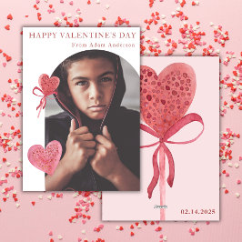 アーチ写真ピンクハートロリポップモダン シーズンカード