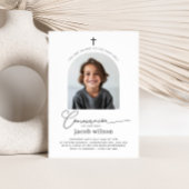 アーチ写真ファースト・コミュニオンボーイ招待状 招待状