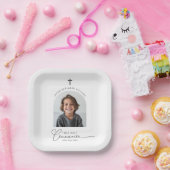 アーチ写真ファースト・コミュニオンボーイ ペーパープレート (パーティー)