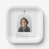 アーチ写真ファースト・コミュニオンボーイ ペーパープレート (正面)