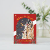 アーチ写真メリークリスマスモダン シーズンポストカード (スタンド正面)